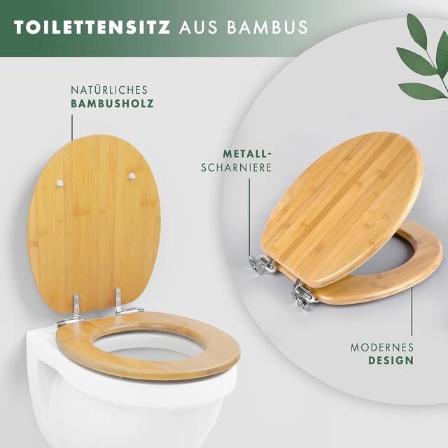 Abattant WC Bambou Benkstein - Fermeture Douce Automatique