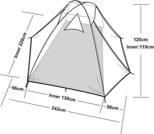 Tente Camping 2-4 Personnes Forceatt - Ultra Légère & Imperméable