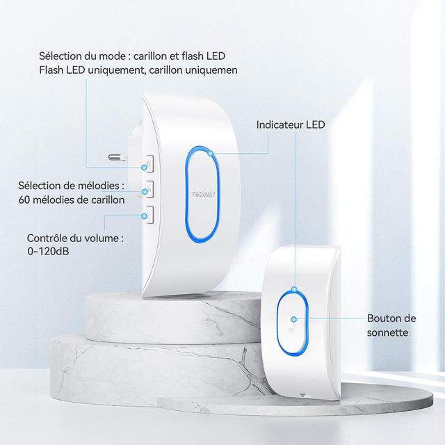 Sonnette sans Fil TECKNET 400m - IP65 Étanche