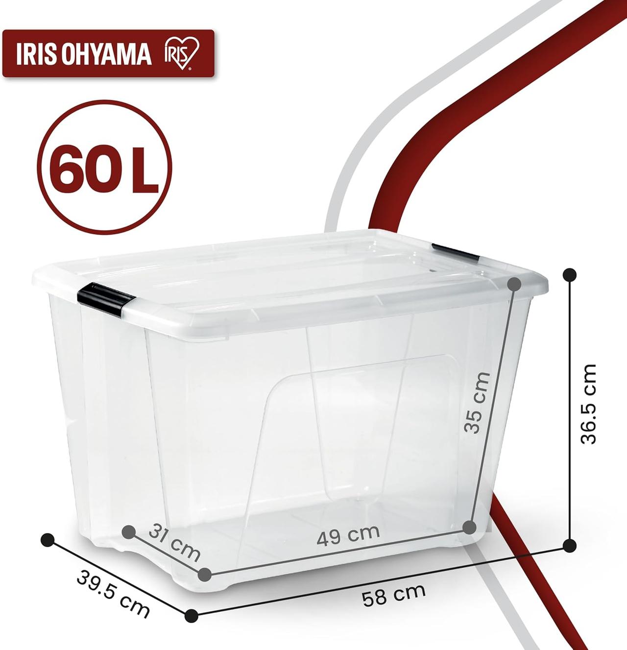 Boîtes de Rangement Iris Ohyama 60L - Lot de 4