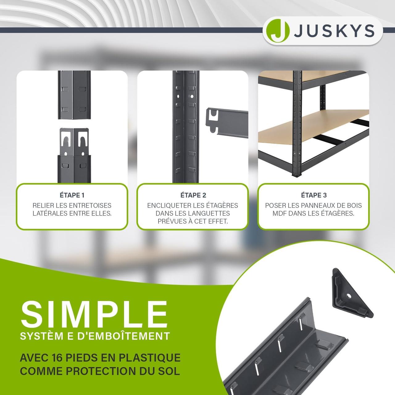 Étagères de Cave Juskys - Stockage Lourd 1750 kg - Lot de 2
