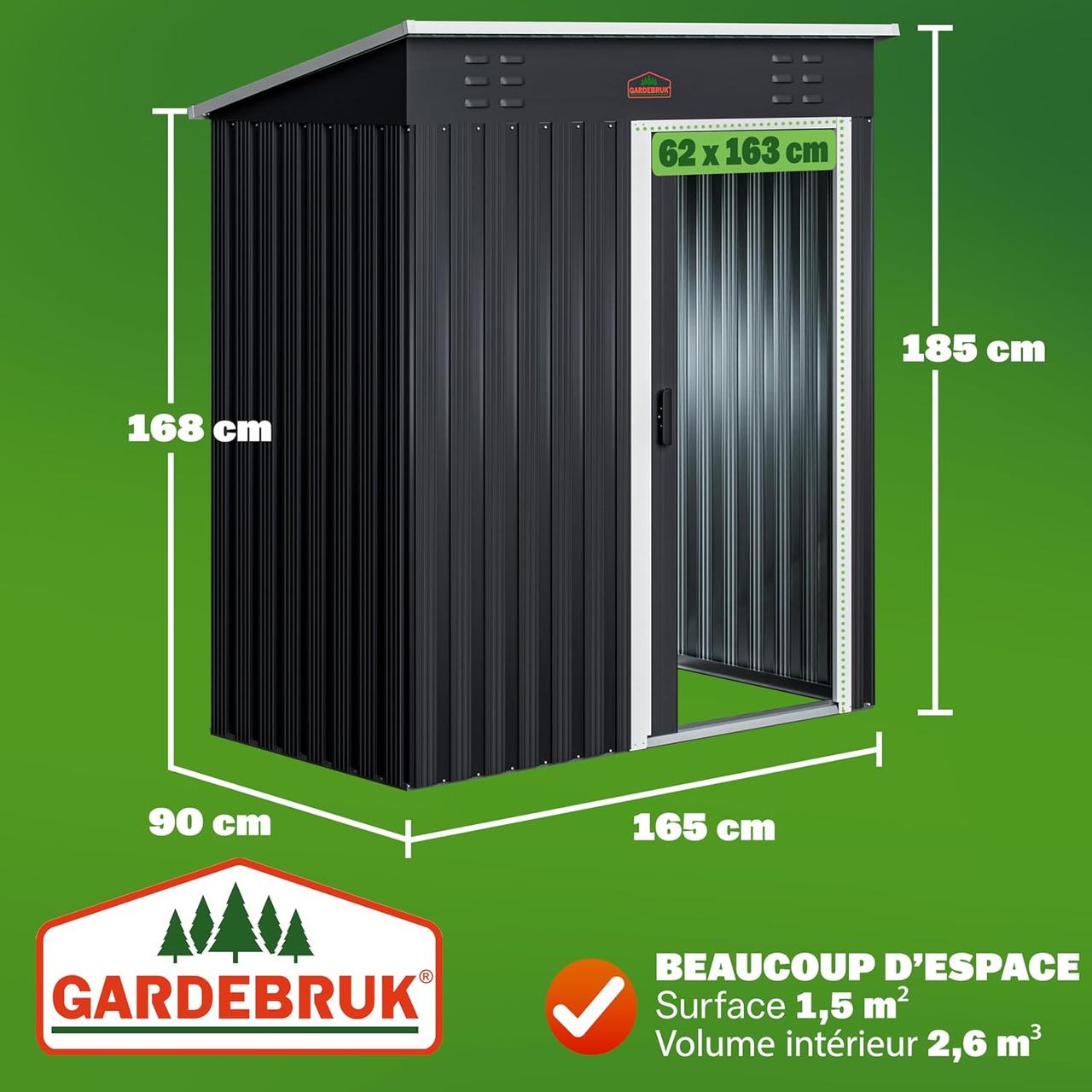 Abri Jardin Métal 1,5m² - Rangement Extérieur