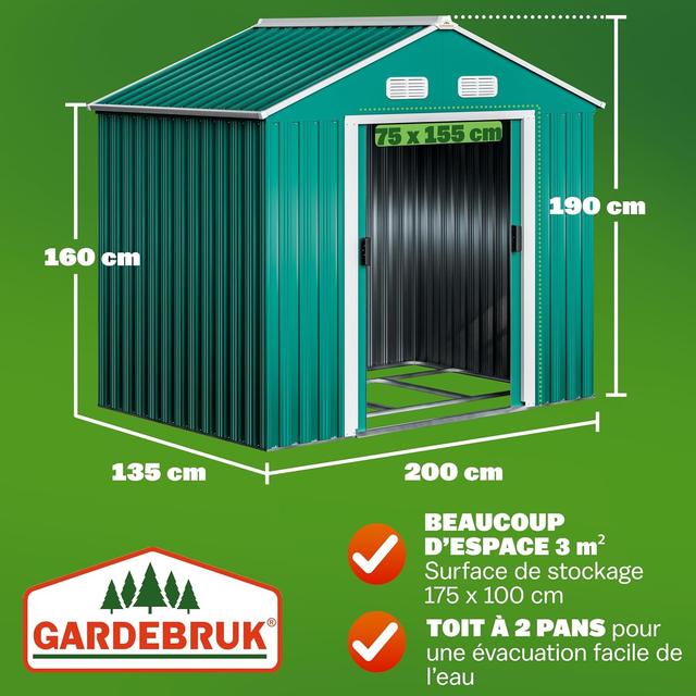 Abri de Jardin Métal Gardebruk XL 2m²