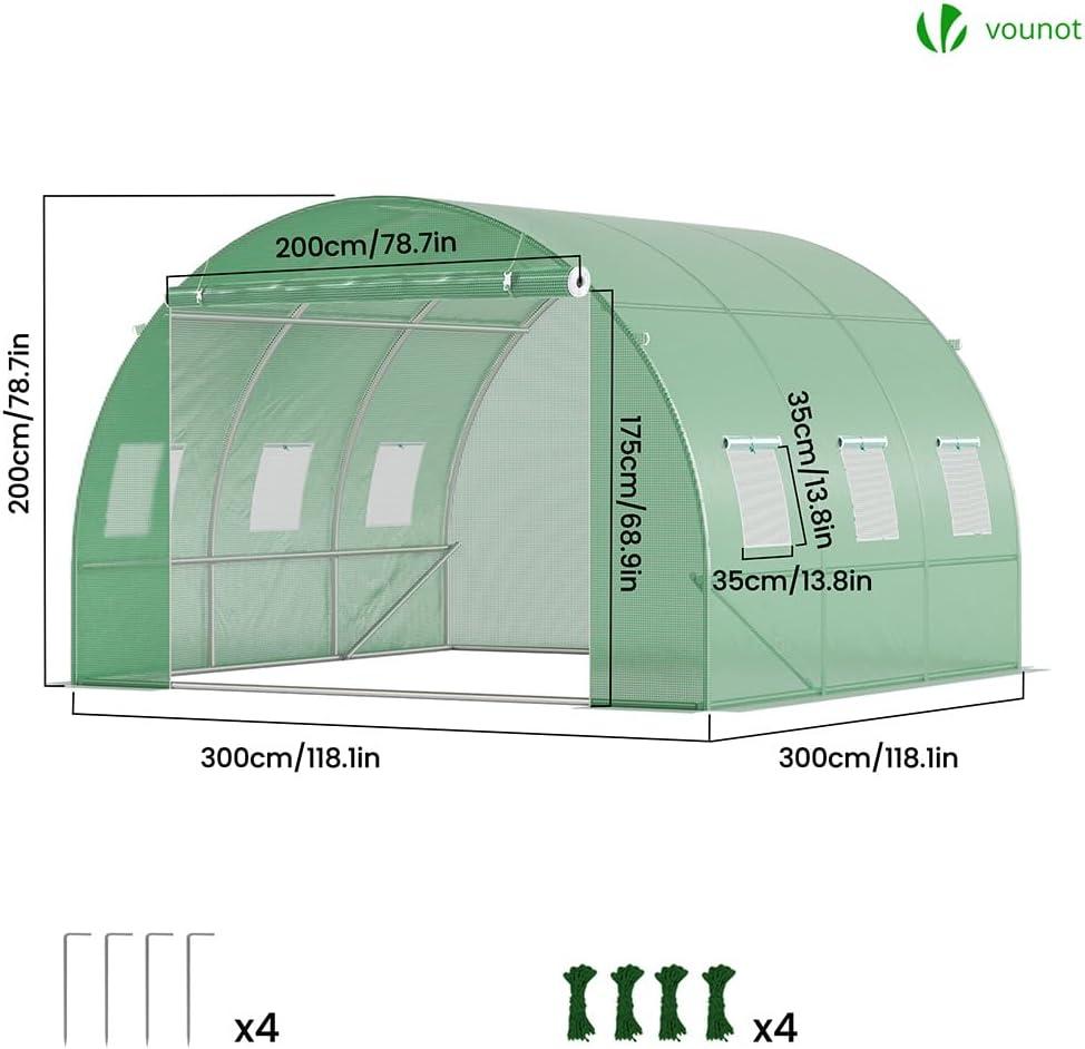 Serre de Jardin 9m² - Acier Galvanisé - Vounot