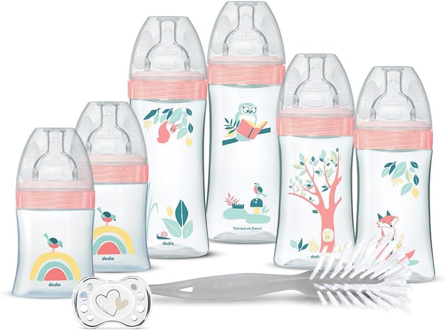 Kit Naissance Dodie: 6 Biberons Anti-Coliques + Sucette