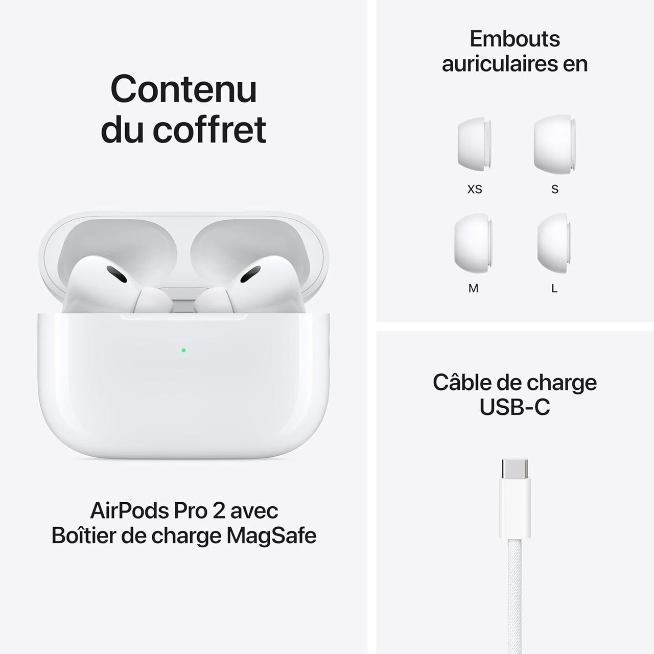 Apple AirPods Pro 2 - Écouteurs sans Fil avec Réduction de Bruit