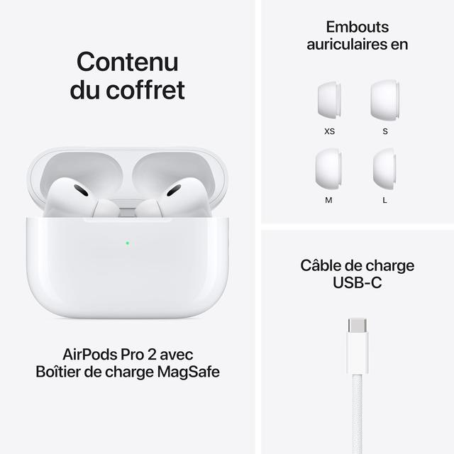 Apple AirPods Pro 2 - Écouteurs sans Fil avec Réduction de Bruit