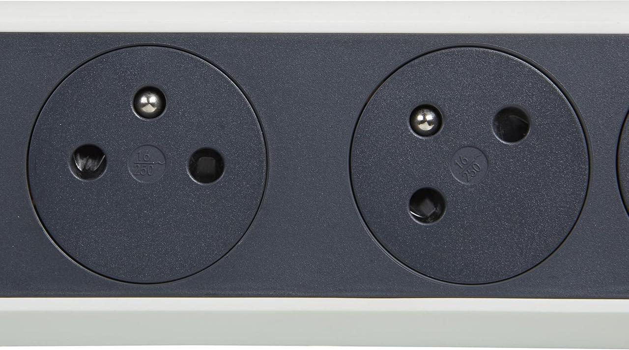 Multiprise Legrand 6 Prises Rotative - Blanc/Gris