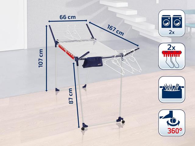 Leifheit Pegasus 200 Solid Deluxe Mobile: Séchoir à Linge 20m