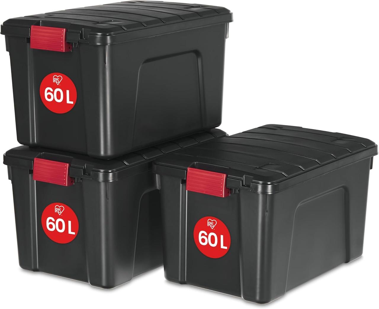 Boîtes de Rangement Iris Ohyama 60L - Lot de 3