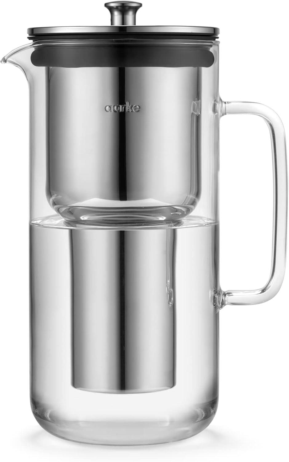 Carafe Filtrante Aarke Purifier 2.4L - Acier Inox & Verre