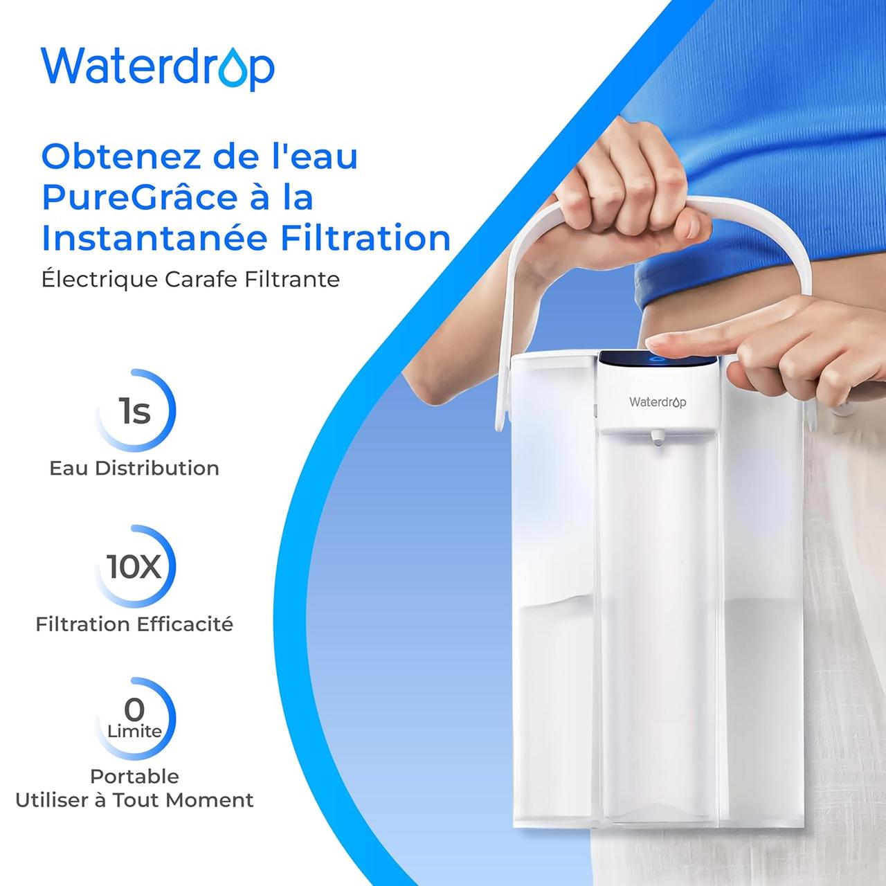 Carafe Filtrante Waterdrop 3.5L - Eau Pure Instantanée
