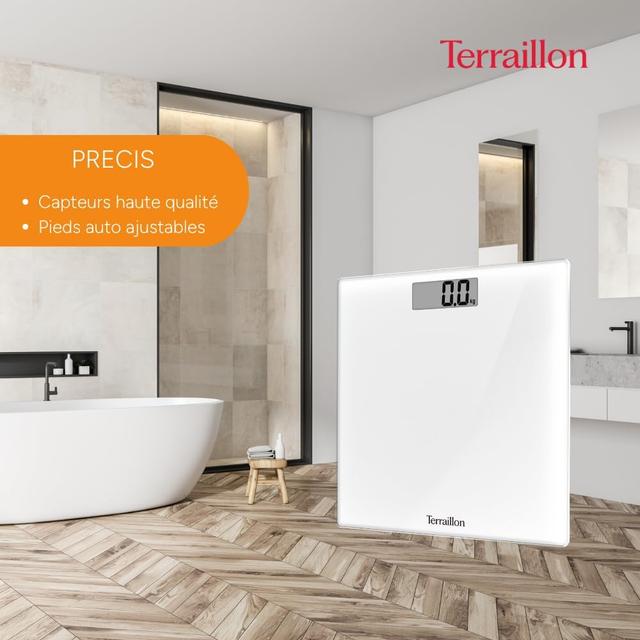 Pèse-personne Terraillon TSquare Blanc - Compact et élégant