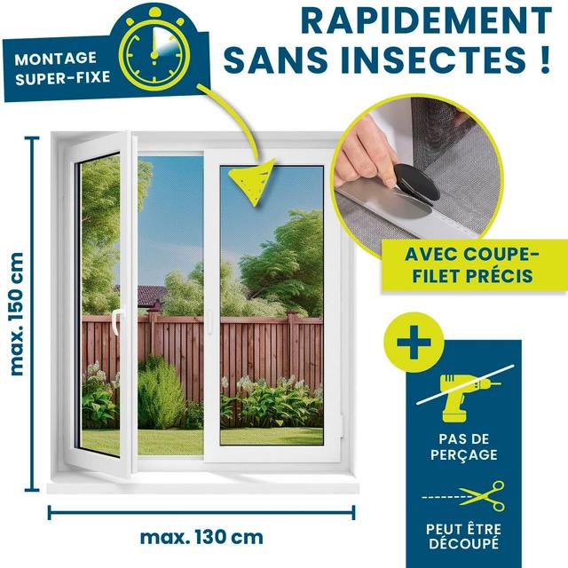 Moustiquaire Magnétique Hoberg - Jusqu'à 150x130cm