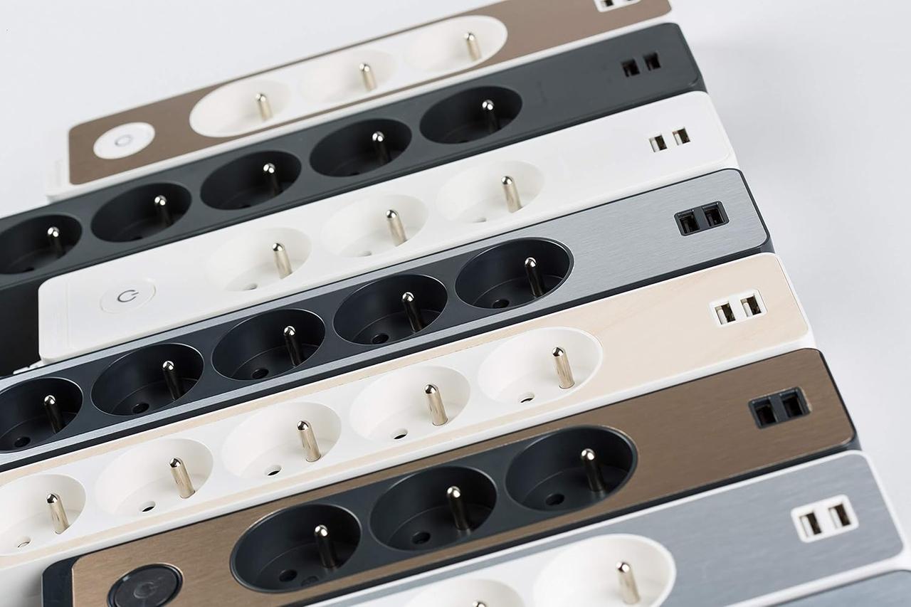 Rallonge Schneider 5 Prises USB Anthracite