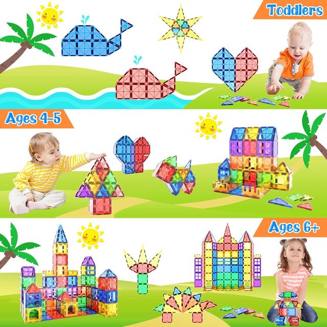 Tuiles Magnétiques Enfants - Blocs Construction Montessori