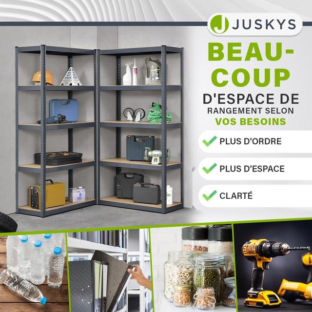 Étagères de Cave Juskys - Stockage Lourd 1750 kg - Lot de 2
