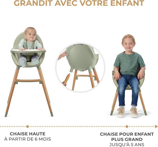 Kinderkraft FINI 2 Chaise Haute Bébé 2 en 1