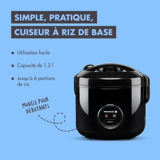 Cuiseur Riz REISHUNGER 1.2L - Cuiseur à Vapeur Inclus