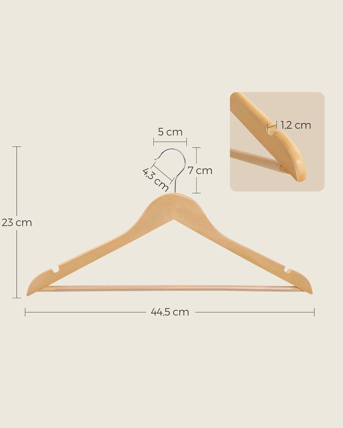 Cintres Bois SONGMICS - Lot de 20 - Meilleur Prix