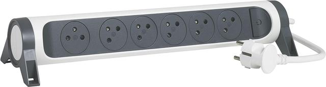 Multiprise Legrand 6 Prises Rotative - Blanc/Gris