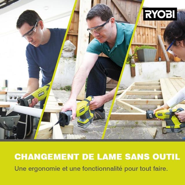 Scie Sabre Ryobi 18V ONE+ - RRS1801M - Coupe Précise et Puissante
