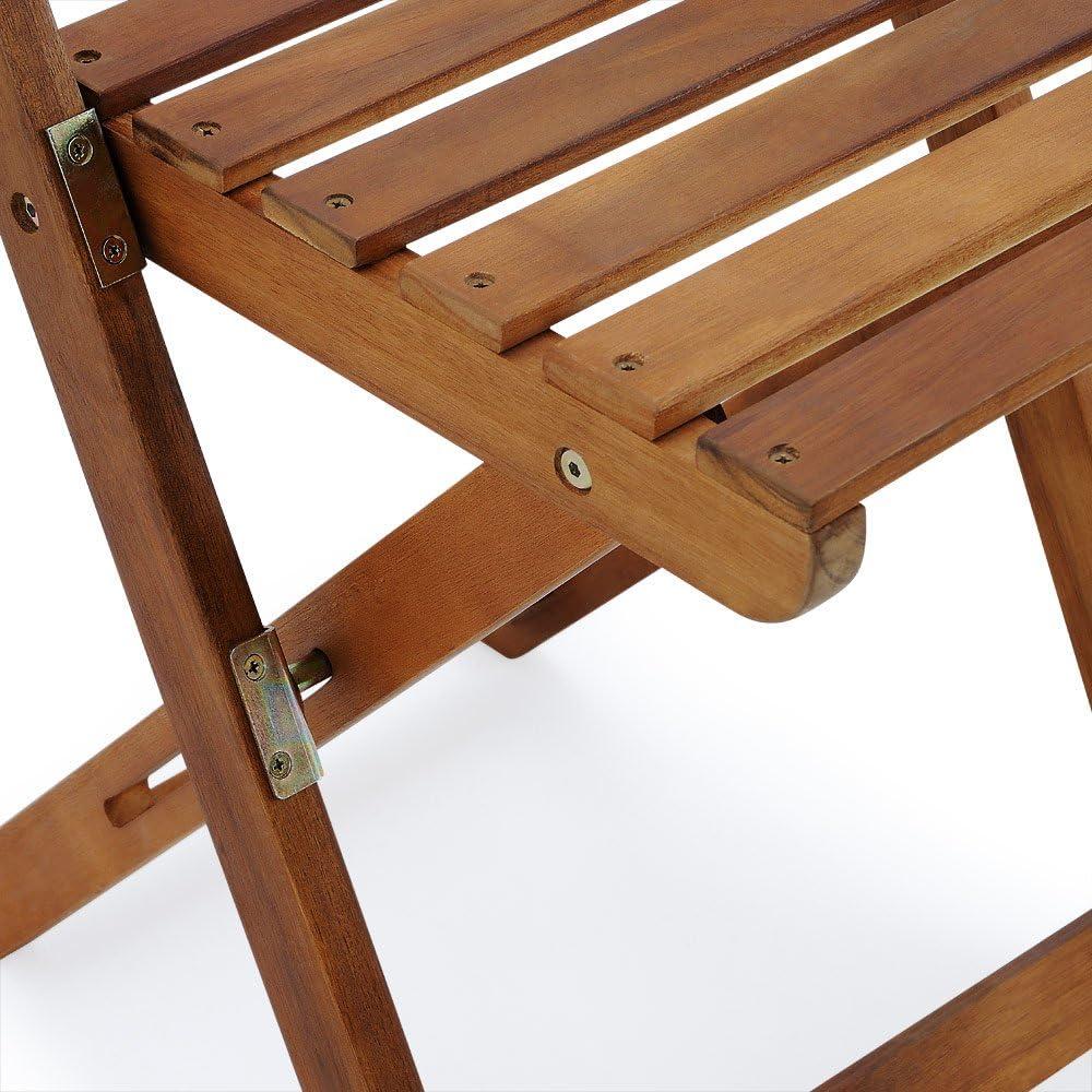 Ensemble Jardin Acacia Casaria - Table et 2 Chaises Pliables