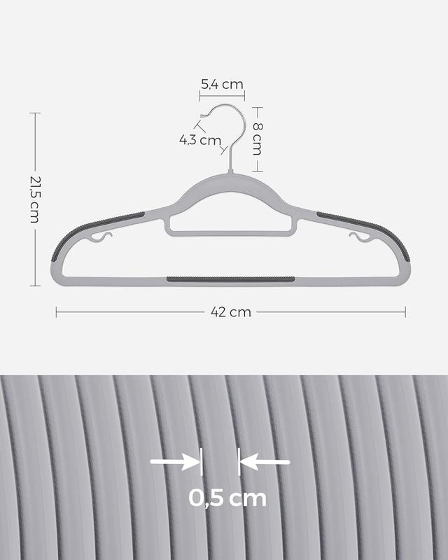 SONGMICS 50 Cintres Plastique Antidérapants