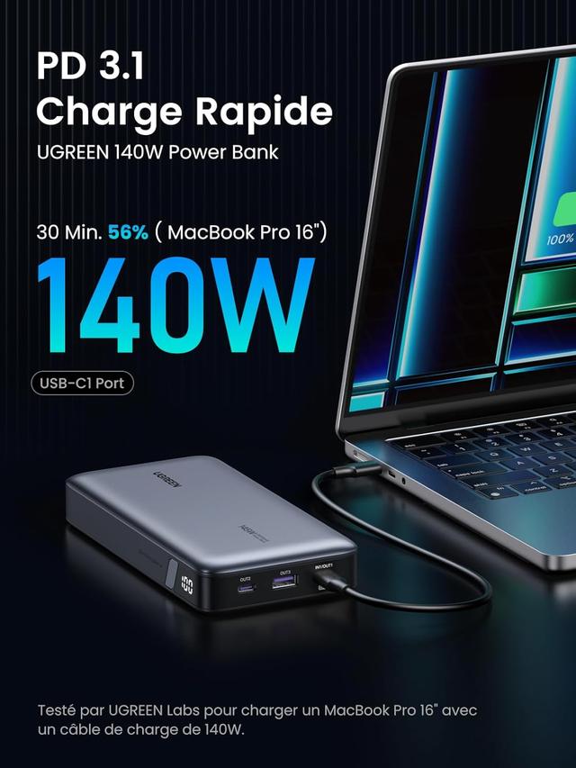 UGREEN Nexode 140W Batterie Externe 25000mAh