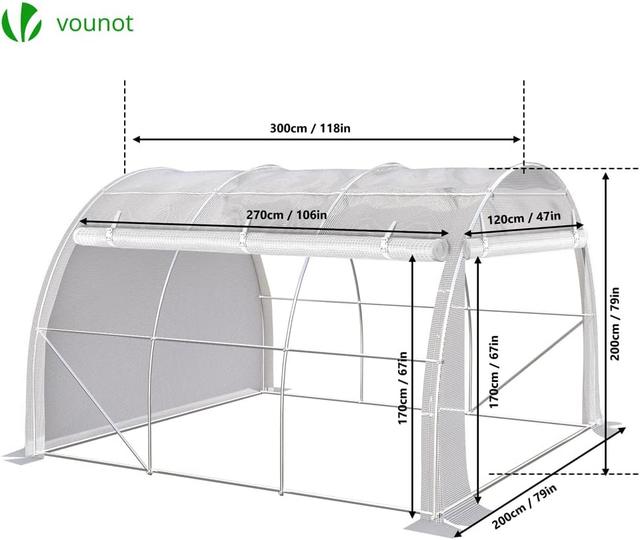 Serre de Jardin VOUNOT® 6m² - Acier Galvanisé & PE Haute Densité