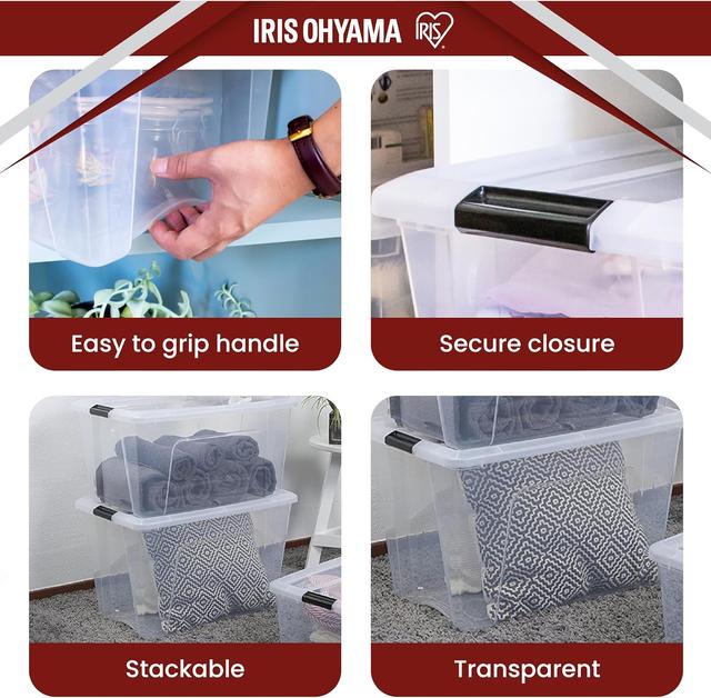 Boîtes de Rangement Iris Ohyama 60L - Lot de 4