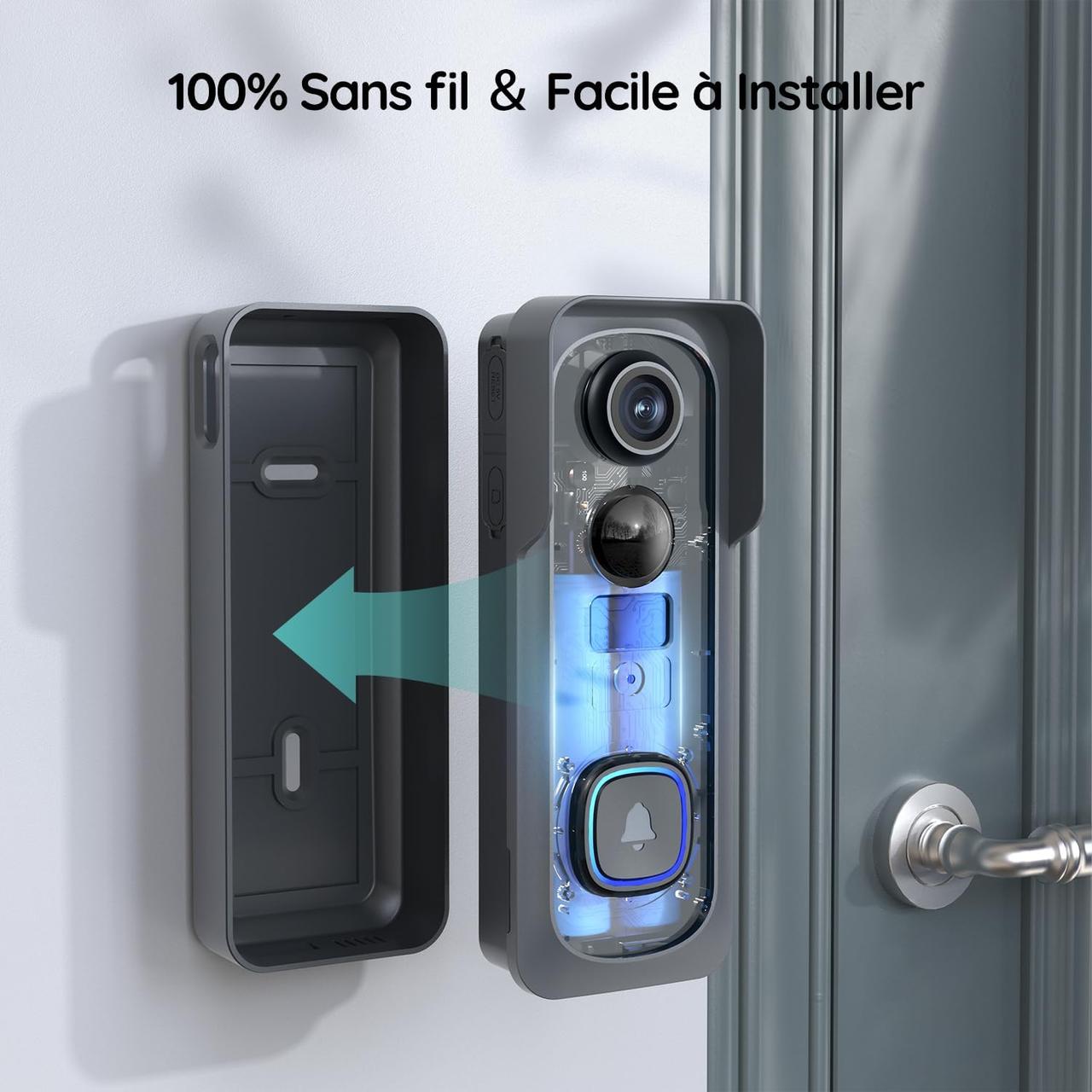 Sonnette Intelligente BOIFUN 2K - Caméra Extérieure sans Fil
