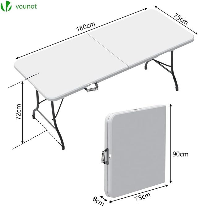 Table Pique-nique Pliante Vounot - 8 Places