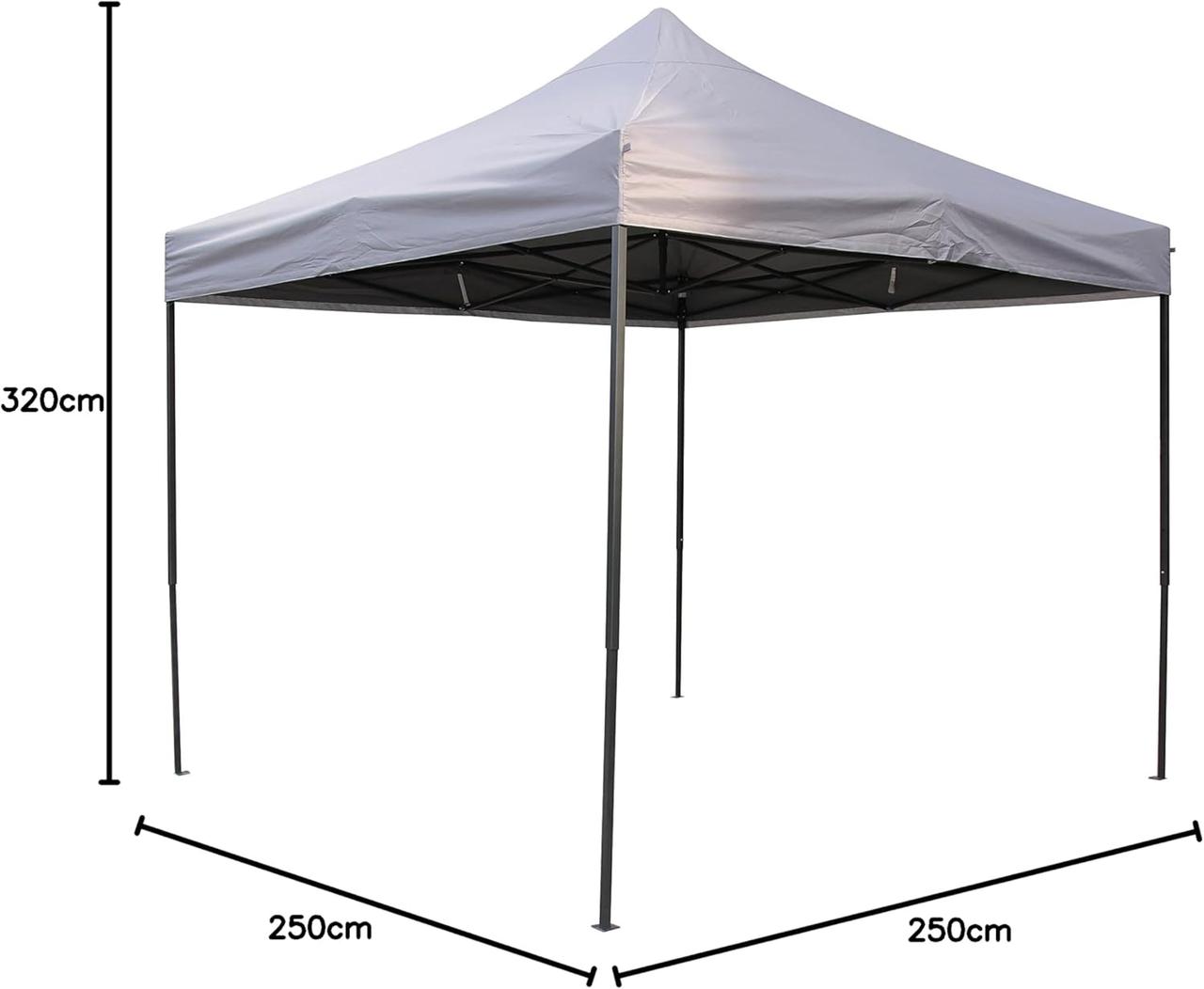 Tonnelle Pliante 3x3m - Gris Métal