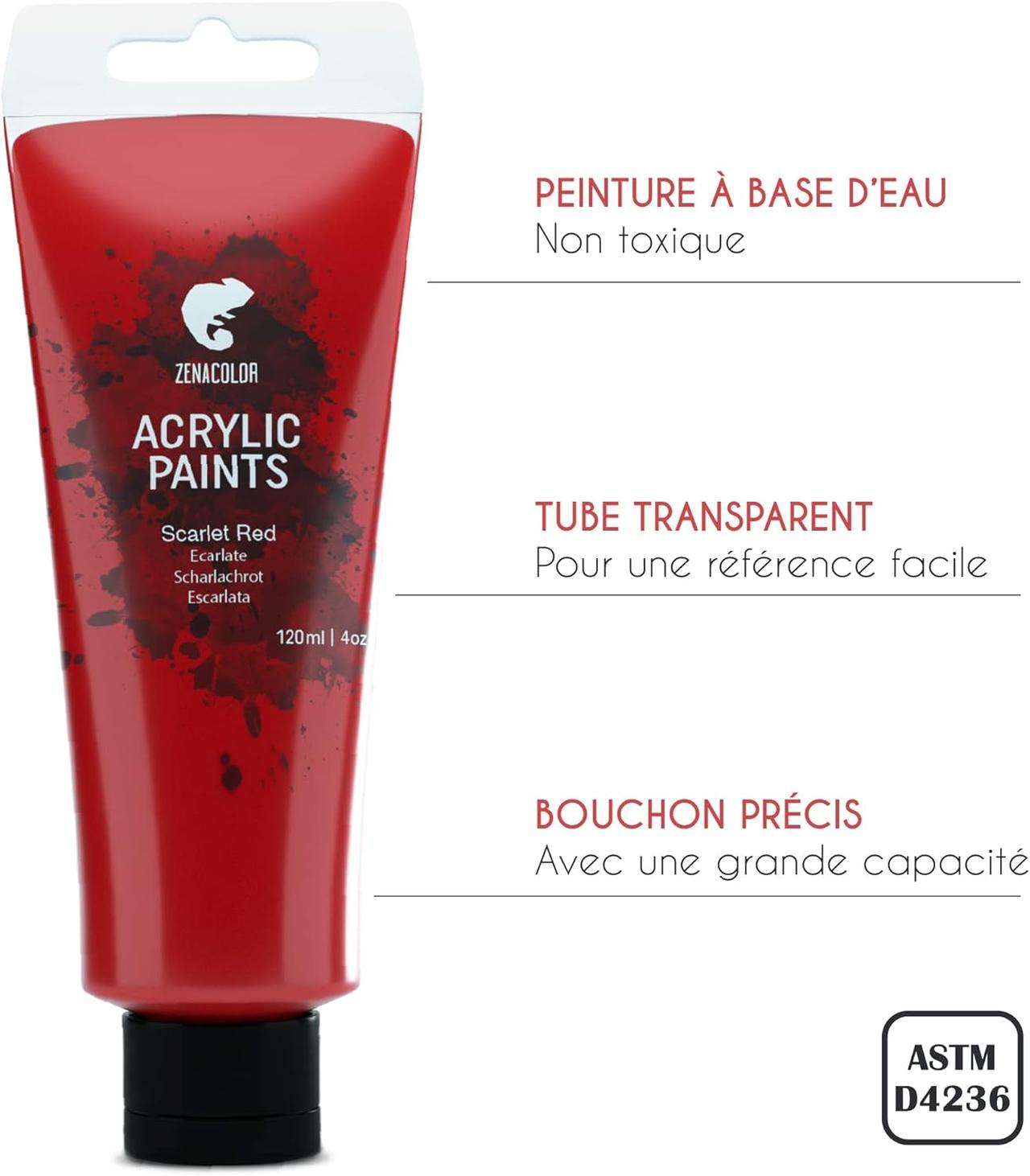 Peinture Acrylique Zenacolor - Kit 24 Tubes 120ml