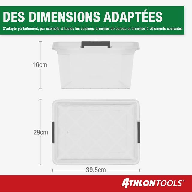 Boîtes de Rangement Empilables 12,5L - Lot de 4