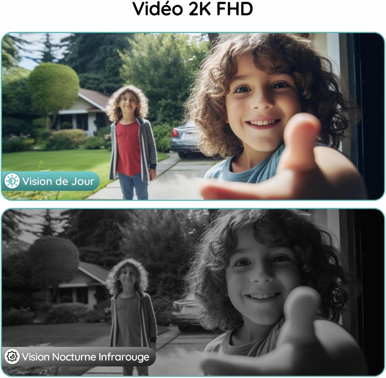 Sonnette Intelligente BOIFUN 2K - Caméra Extérieure sans Fil