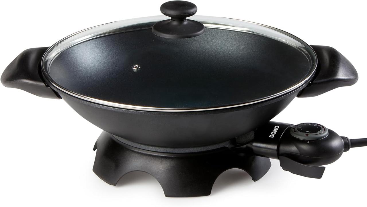 Wok Electrique Domo DO-8708W 5L - Cuisson Saine & Rapide