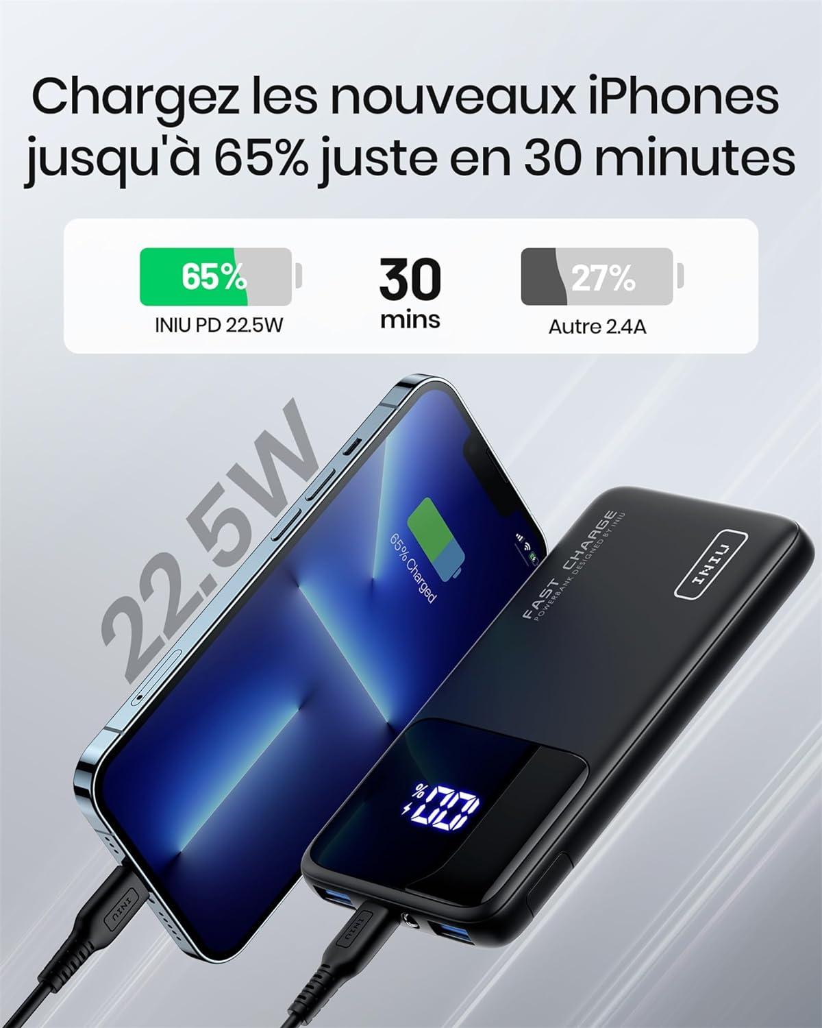 INIU Batterie Externe, 22.5W 10000mAh Power Bank
