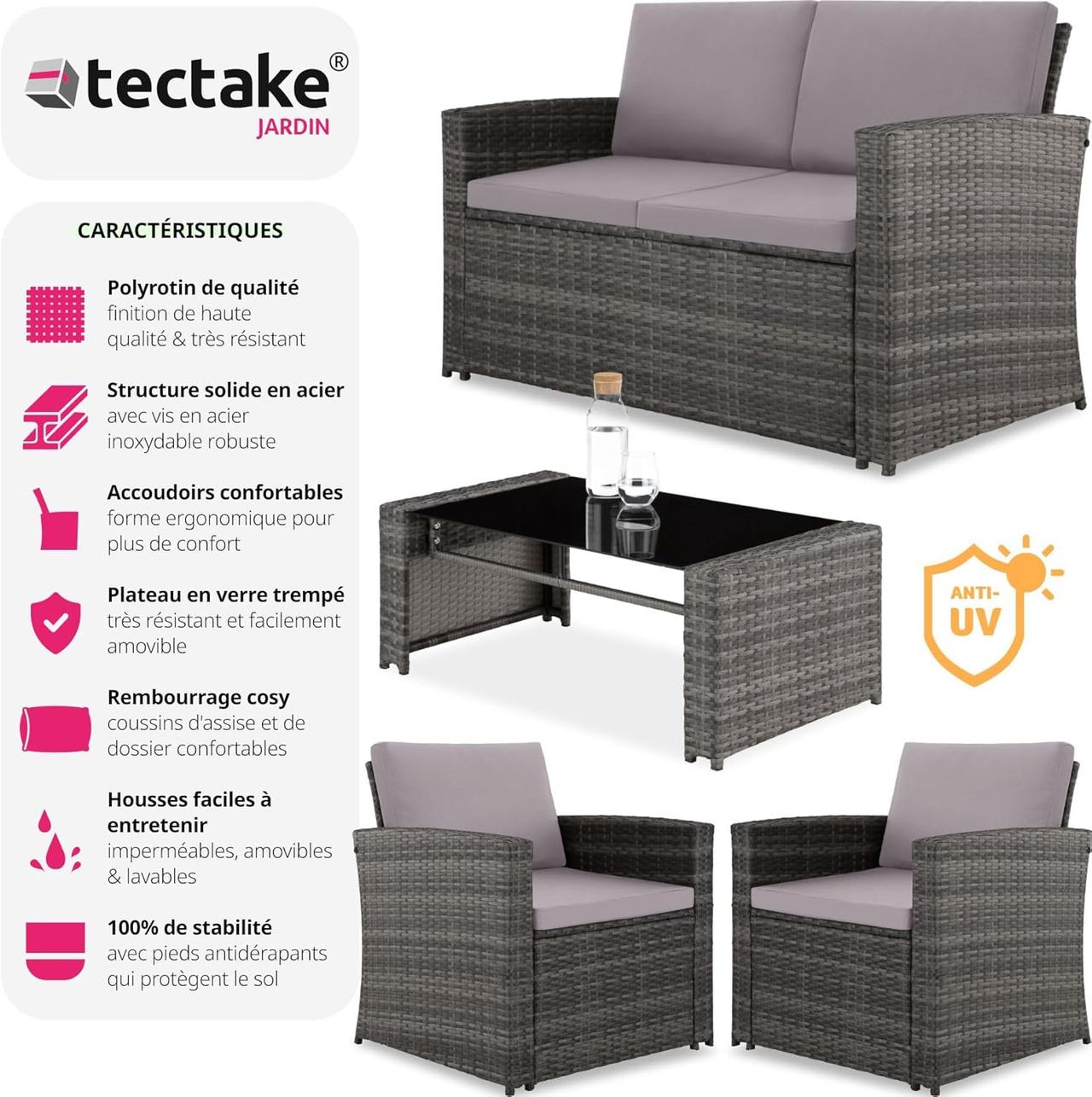 Salon de Jardin 4 Places TecTake®