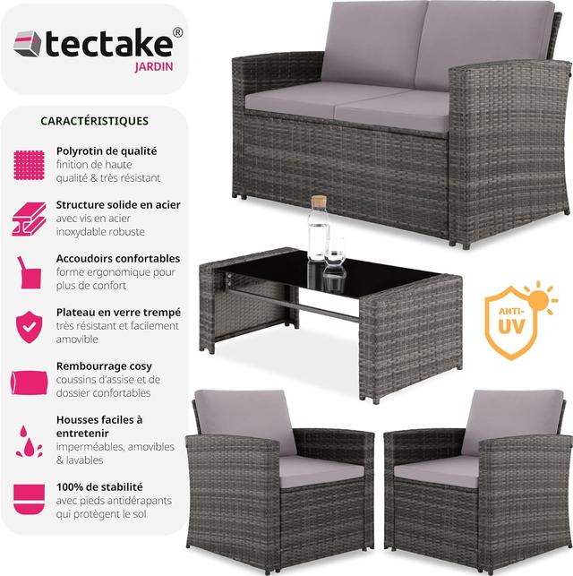 Salon de Jardin 4 Places TecTake®