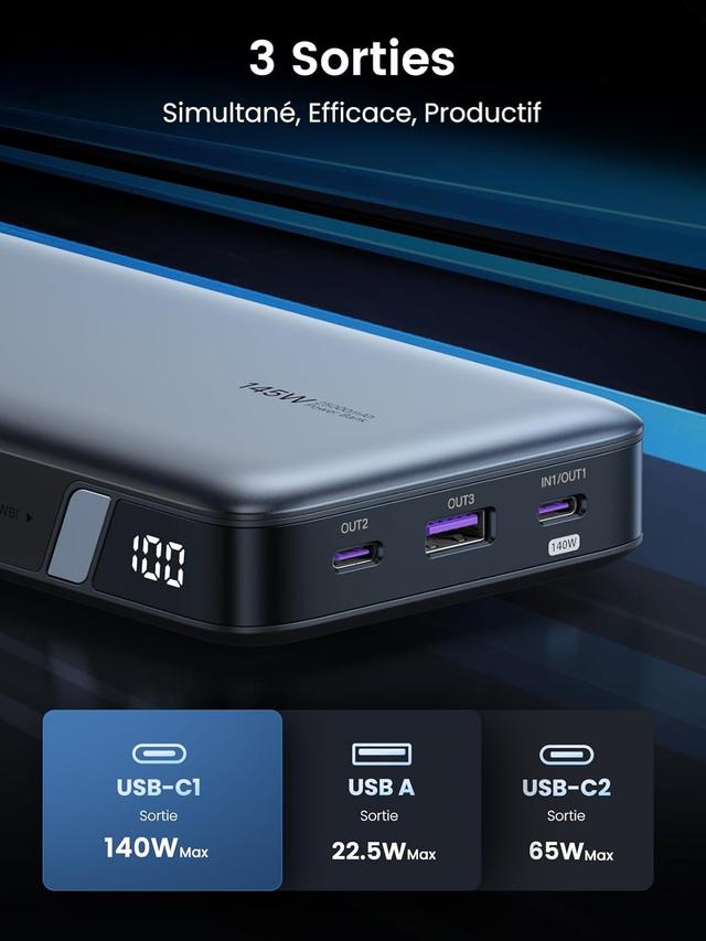 UGREEN Nexode 140W Batterie Externe 25000mAh