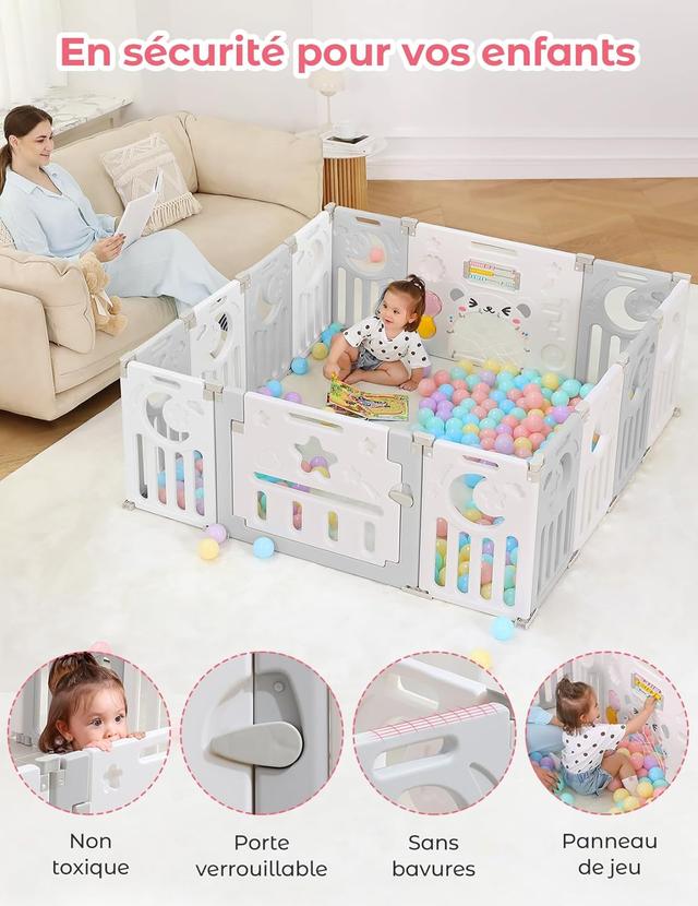 Parc Bébé Dripex Modulable XXL - 150x150cm