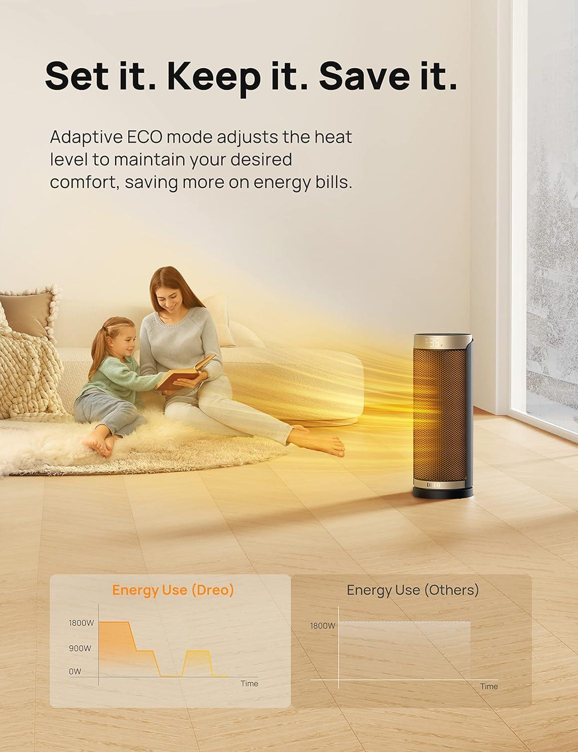 Dreo Solaris Slim H3: Chauffage Céramique 1800W
