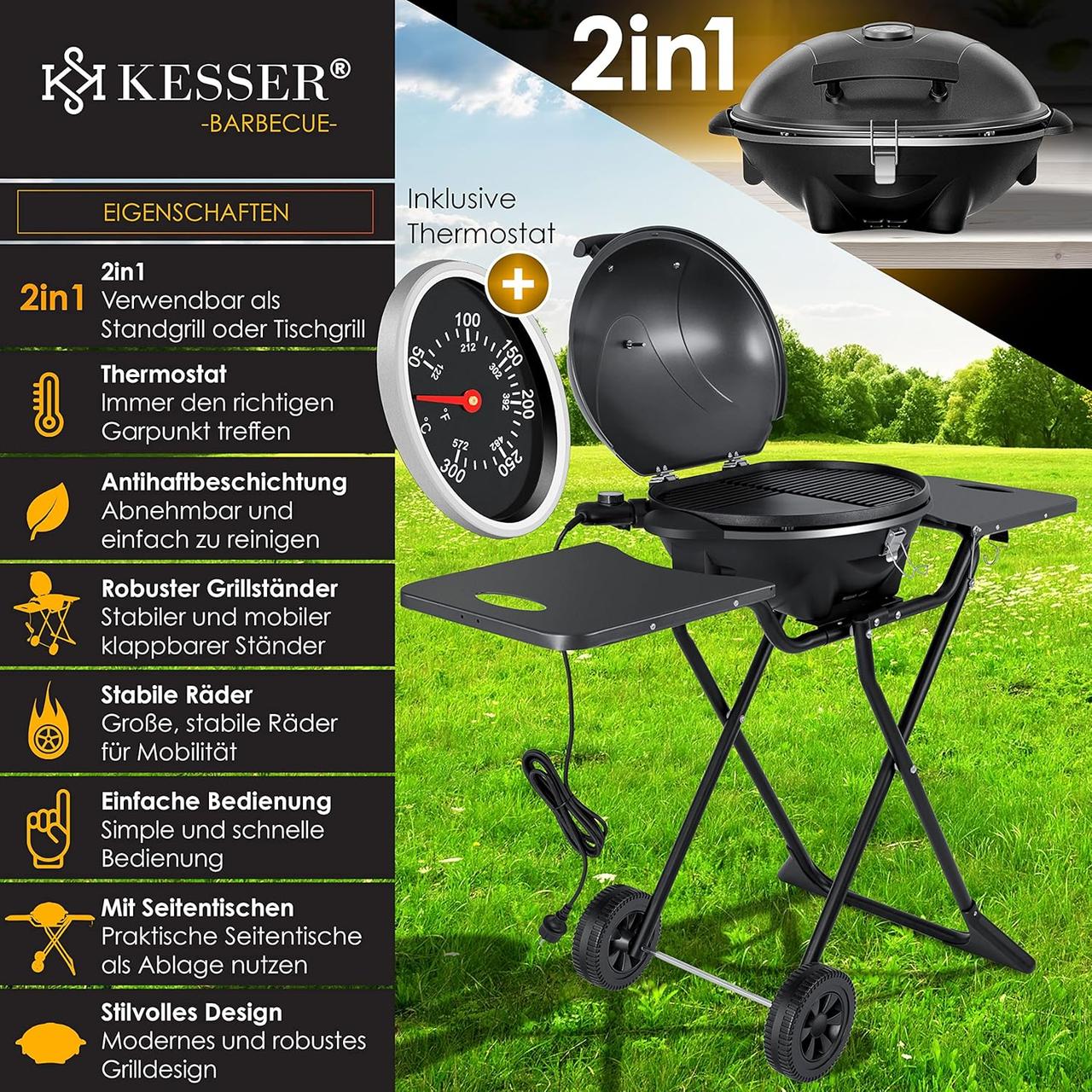 KESSER® Gril électrique pliable 2400W
