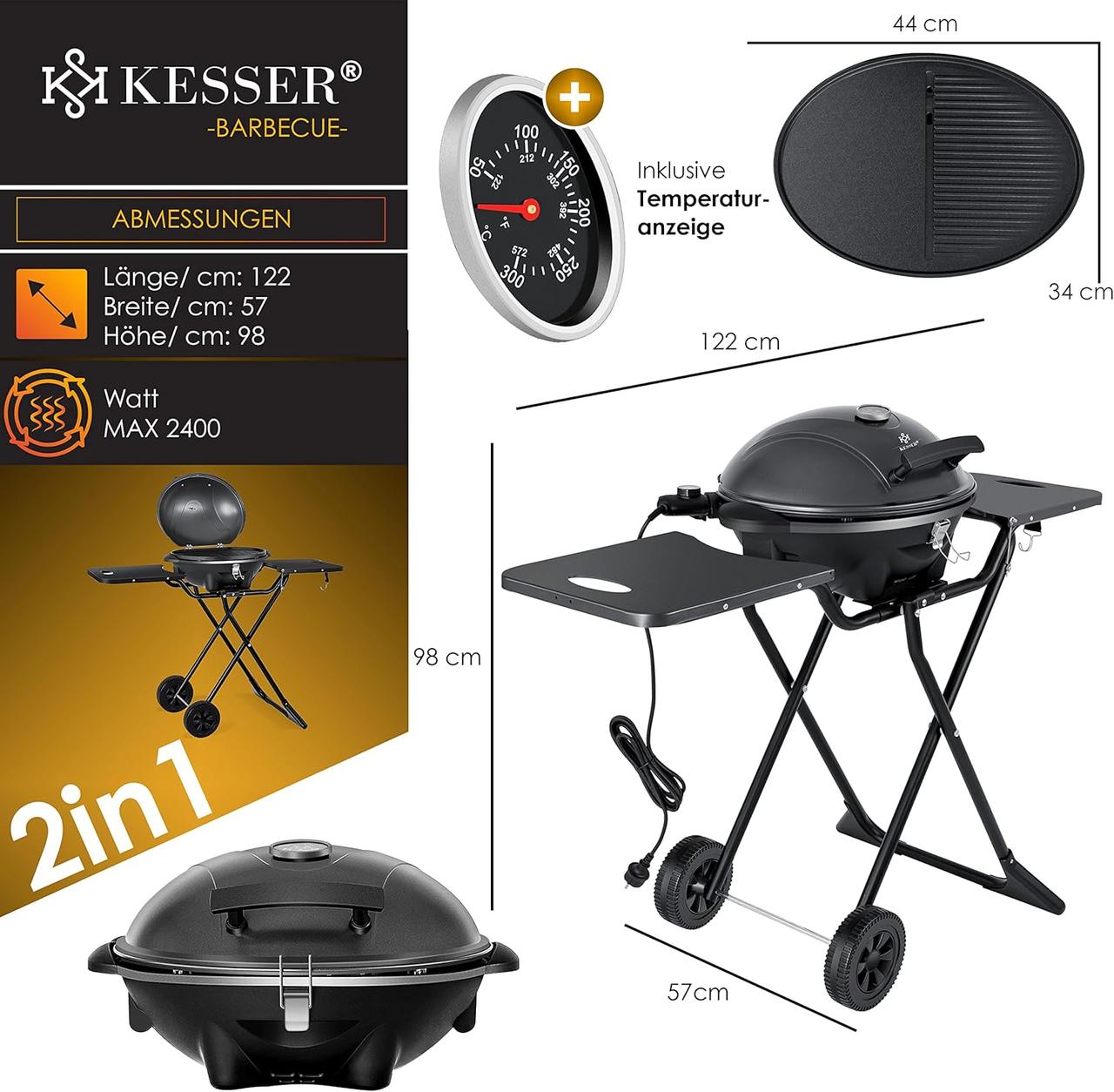 KESSER® Gril électrique pliable 2400W