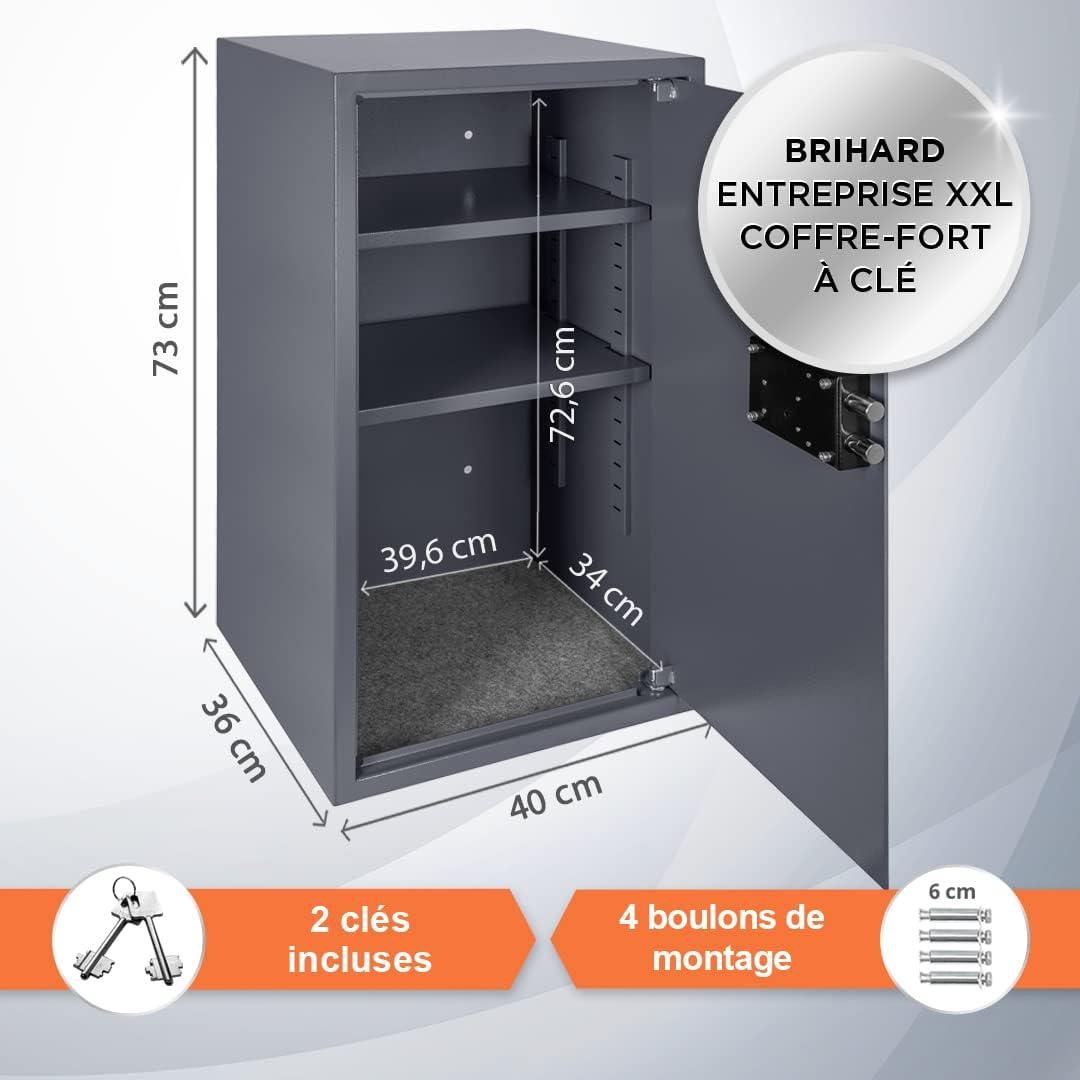 Coffre-Fort Brihard XXL à Clé - Sécurité Maximale