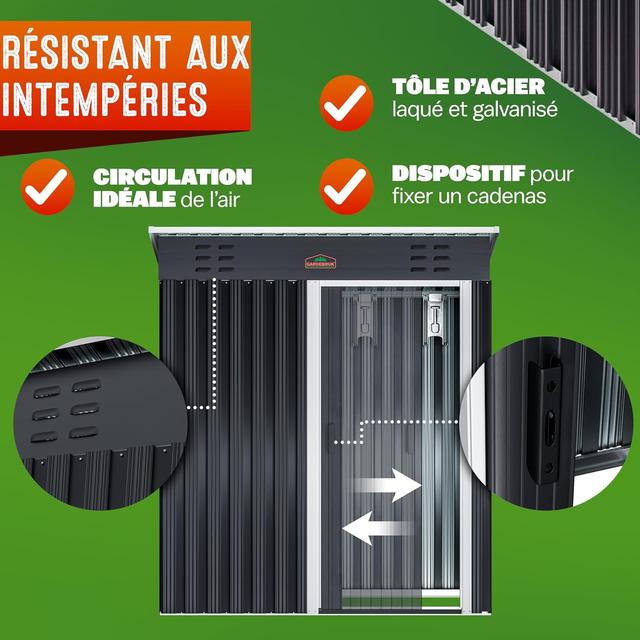 Abri Jardin Métal 1,5m² - Rangement Extérieur