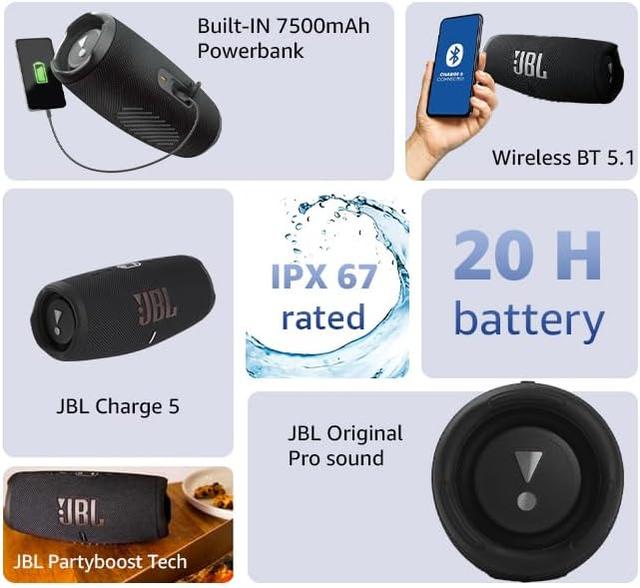 JBL Charge 5 – Enceinte portable Bluetooth avec chargeur intégré