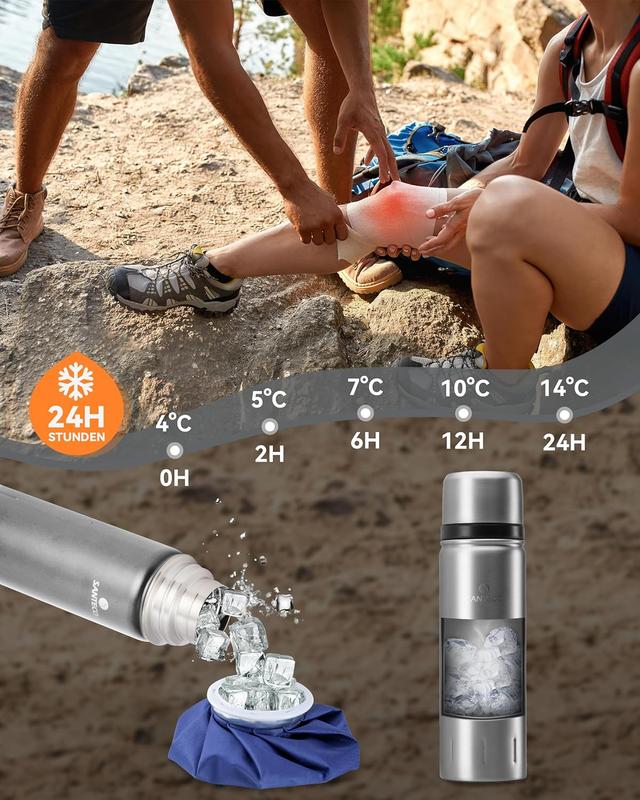 Bouteille isotherme SANTECO 1L - Acier Inox - Garde au froid 24h